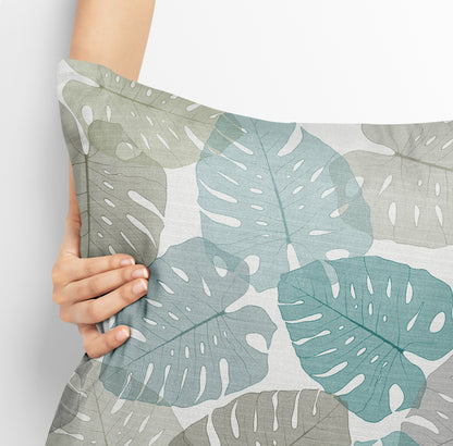 Federa foglie Monstera ottanio