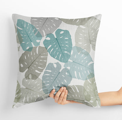 Federa foglie Monstera ottanio