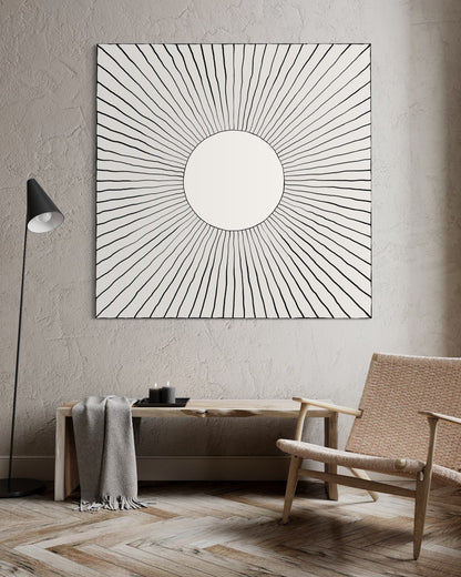 Dipinto su tela SUN black & white