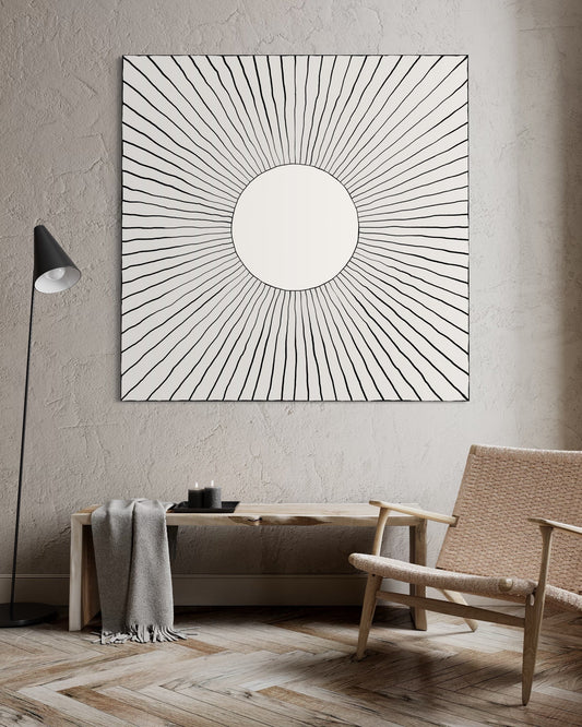 Dipinto su tela SUN black & white