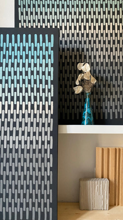 Trittico WATERFALL verde rame