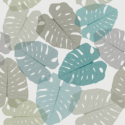 Federa foglie Monstera ottanio